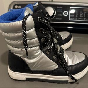 Silver and Black High-Top Sneakers